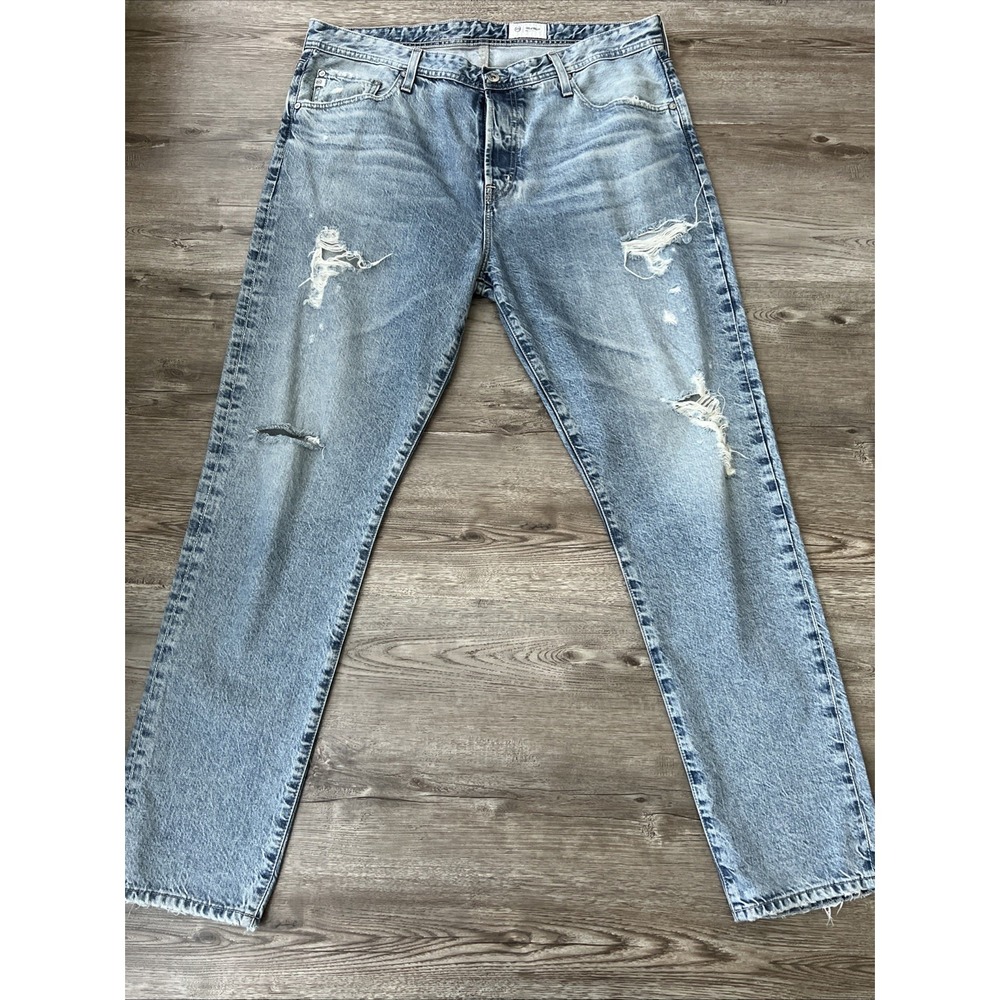AG Adriano Goldschmied Pollock Vintage Slim Fit Distressed Jean Men Actual 38x33